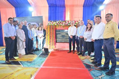 Ceremonial laying of the foundation stone. The new BEUMER production site in India is scheduled to start operations in September 2025.